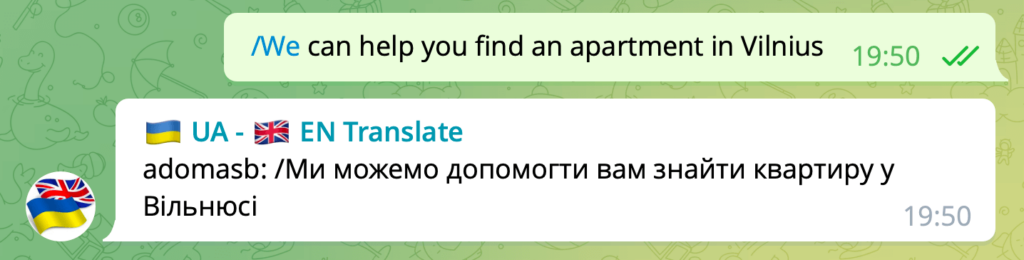 Ukrainian English translation chatbot on Telegram groups - by Eddy AI