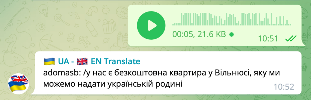 Ukrainian English translation chatbot on Telegram with voice messages - Eddy AI