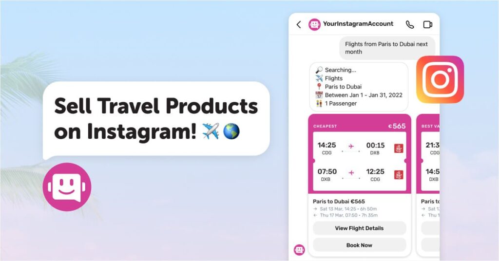 Sell Travel Products on Instagram Business Account DMs With the Eddy AI Assistant chatbot